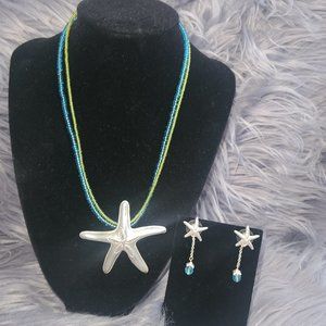 Starfish Necklace and Earrings